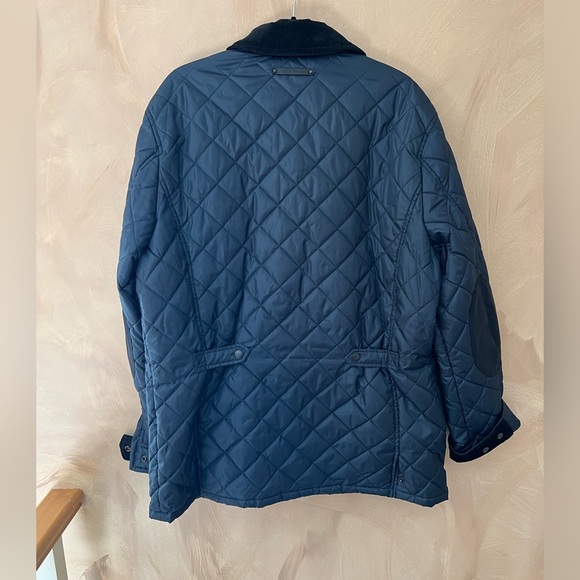 Cole Haan Men’s Blue Quilted Barn Jacket size XL With Corduroy Details - Picture 5 of 16